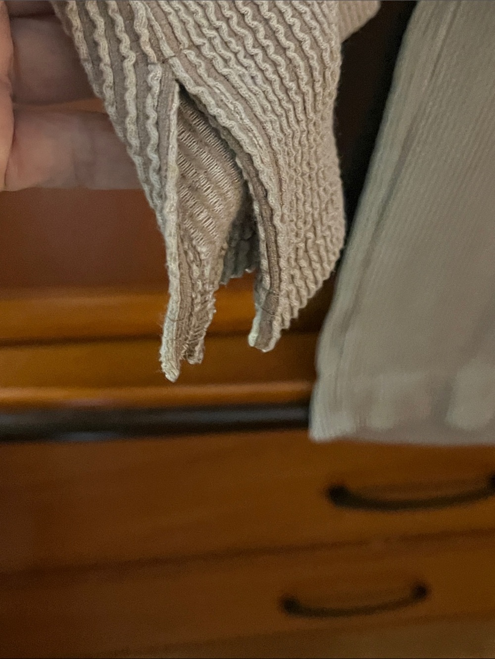 Zenana Cozy & Comfy Ribbed Lounge Set - Taupe Knit Top & Pants (w/pockets) - Picture 4 of 9